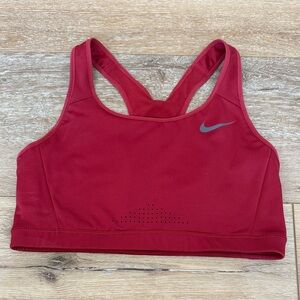 Nike Impact Sports Bra Women's Crimson Mesh Racerback‎ Size Large